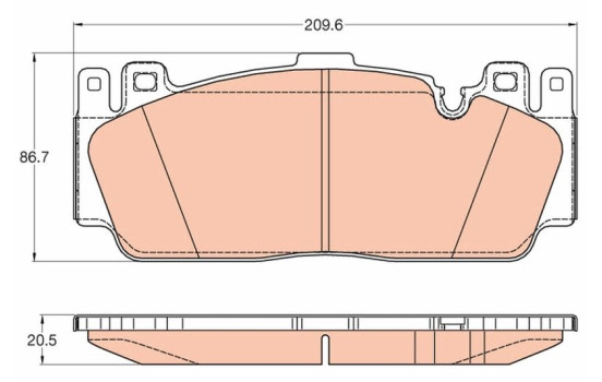 Brake Pad Set, disc brake GDB2020 TRW, Image 2