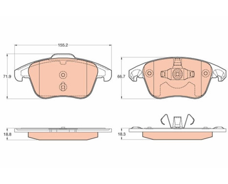 Brake Pad Set, disc brake GDB2025 TRW