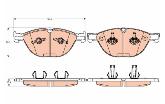 Brake Pad Set, disc brake GDB2026 TRW