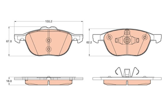 Brake Pad Set, disc brake GDB2043 TRW, Image 2