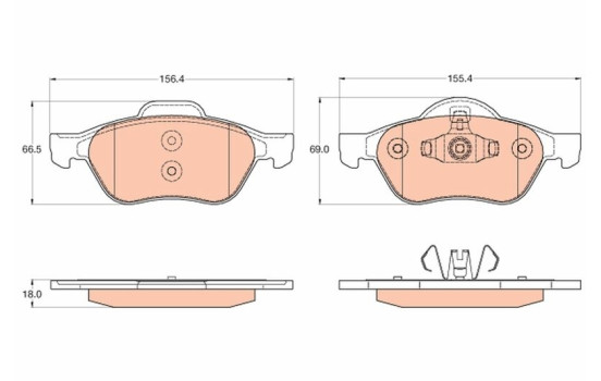 Brake Pad Set, disc brake GDB2053 TRW