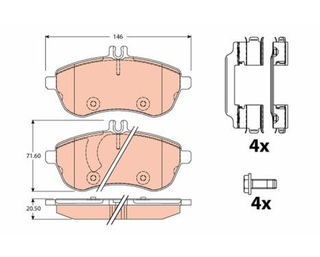 Brake Pad Set, disc brake GDB2056 TRW