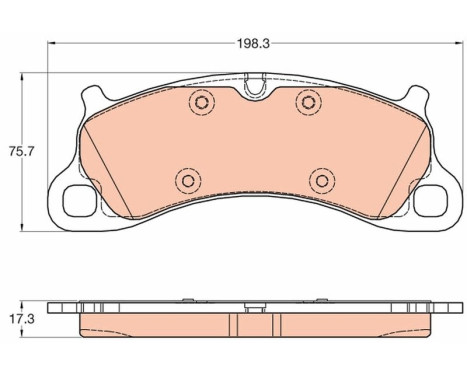 Brake Pad Set, disc brake GDB2057 TRW, Image 2