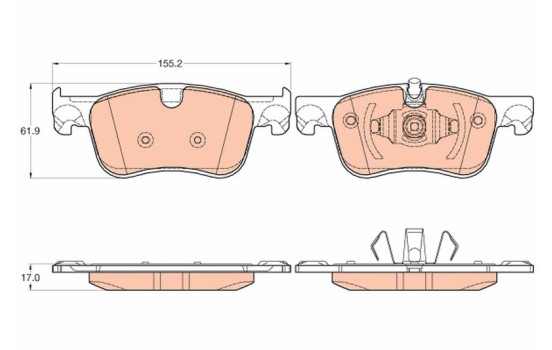 Brake Pad Set, disc brake GDB2062 TRW, Image 2