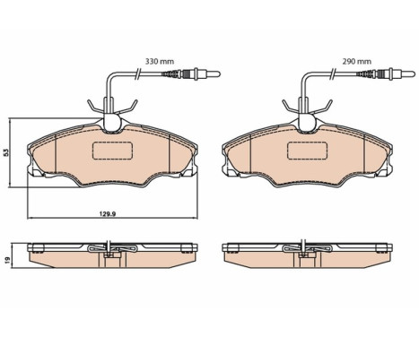 Brake Pad Set, disc brake GDB2064 TRW
