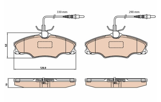 Brake Pad Set, disc brake GDB2064 TRW
