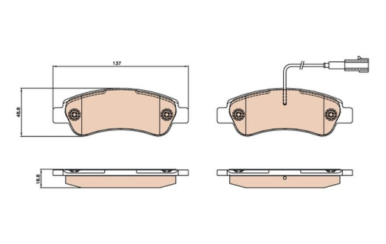 Brake Pad Set, disc brake GDB2068 TRW, Image 2