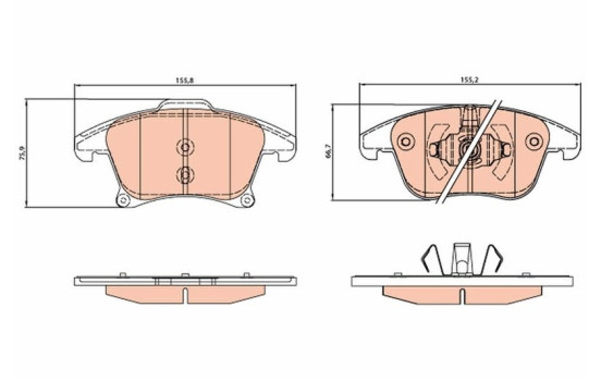 Brake Pad Set, disc brake GDB2075 TRW