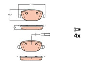 Brake Pad Set, disc brake GDB2077 TRW