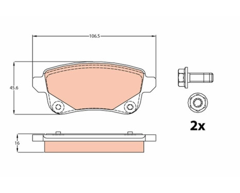 Brake Pad Set, disc brake GDB2082 TRW