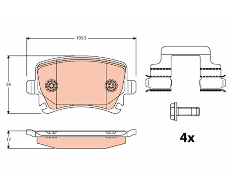 Brake Pad Set, disc brake GDB2083 TRW, Image 2