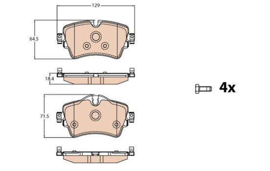 Brake Pad Set, disc brake GDB2087 TRW, Image 2