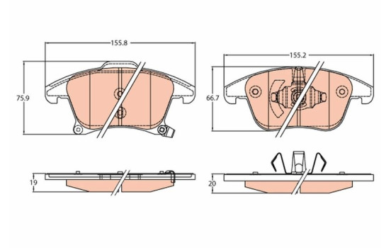 Brake Pad Set, disc brake GDB2092 TRW, Image 2