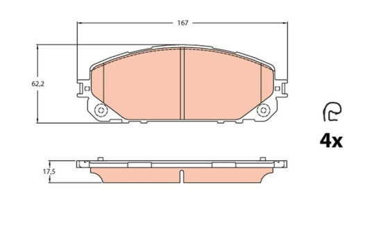 Brake Pad Set, disc brake GDB2094 TRW
