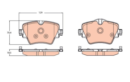 Brake Pad Set, disc brake GDB2098 TRW, Image 2