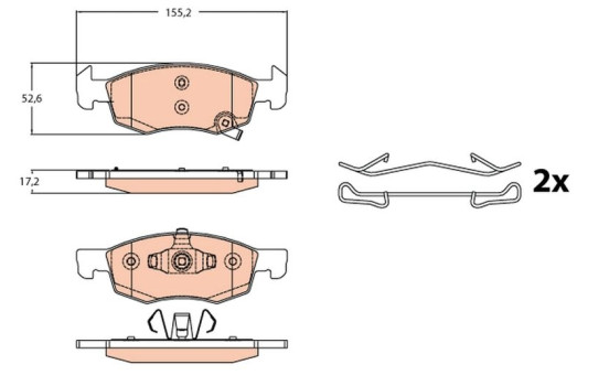 Brake Pad Set, disc brake GDB2099 TRW