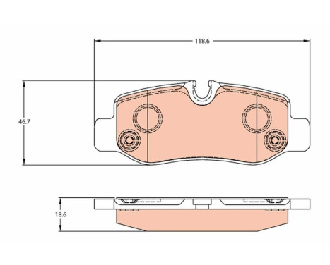 Brake Pad Set, disc brake GDB2102 TRW, Image 2