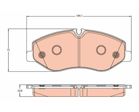 Brake Pad Set, disc brake GDB2103 TRW, Image 2