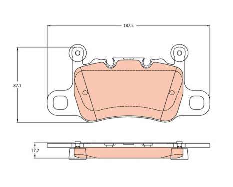 Brake Pad Set, disc brake GDB2104 TRW