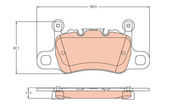 Brake Pad Set, disc brake GDB2104 TRW