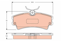 Brake Pad Set, disc brake GDB2105 TRW