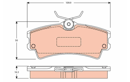 Brake Pad Set, disc brake GDB2105 TRW