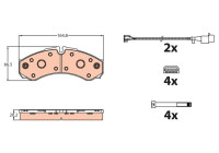 Brake Pad Set, disc brake GDB2109 TRW