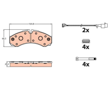 Brake Pad Set, disc brake GDB2109 TRW