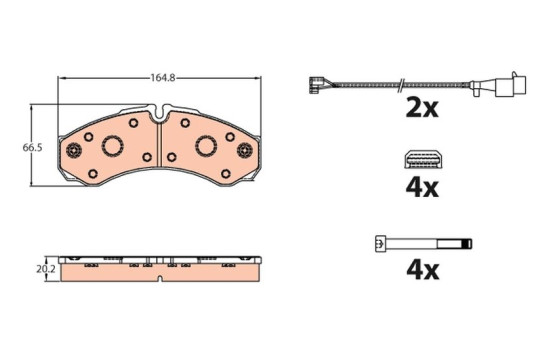 Brake Pad Set, disc brake GDB2109 TRW