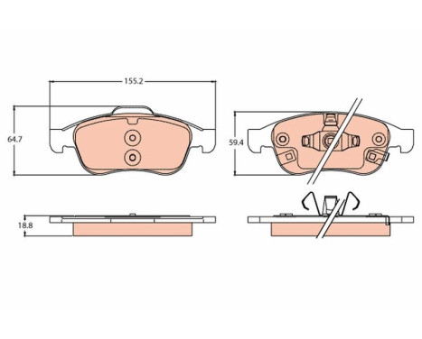 Brake Pad Set, disc brake GDB2111 TRW, Image 2