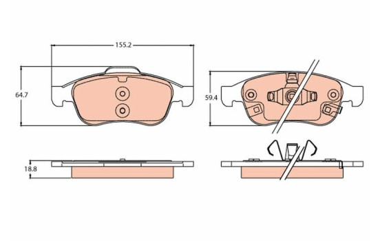 Brake Pad Set, disc brake GDB2111 TRW, Image 2
