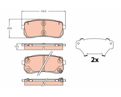 Brake Pad Set, disc brake GDB2112 TRW