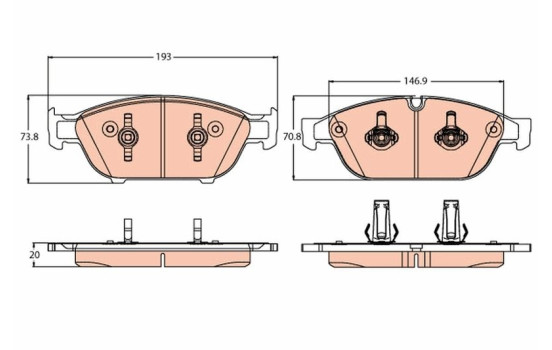 Brake Pad Set, disc brake GDB2113 TRW
