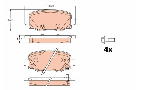 Brake Pad Set, disc brake GDB2116 TRW