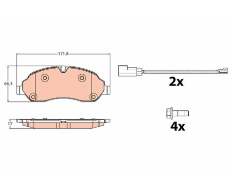 Brake Pad Set, disc brake GDB2117 TRW