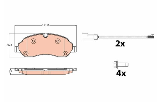 Brake Pad Set, disc brake GDB2117 TRW