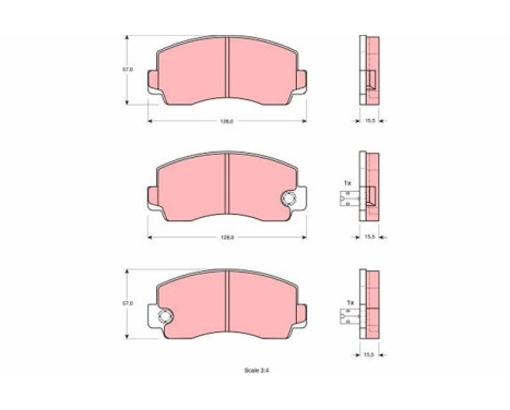 Brake Pad Set, disc brake GDB212 TRW, Image 2