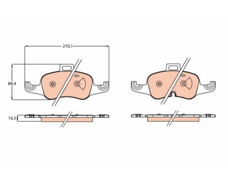 Brake Pad Set, disc brake GDB2120 TRW