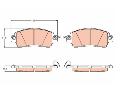 Brake Pad Set, disc brake GDB2122 TRW