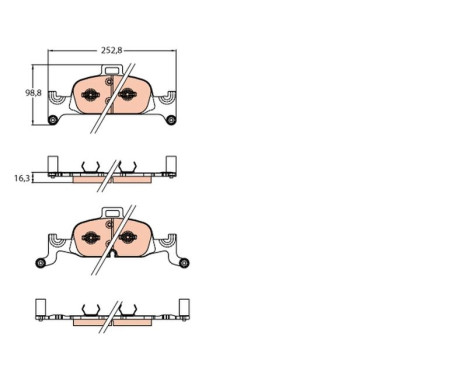 Brake Pad Set, disc brake GDB2126 TRW, Image 2