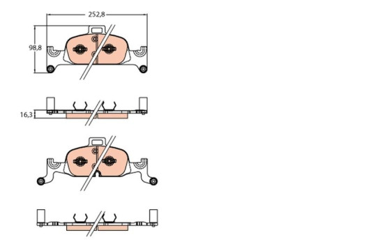 Brake Pad Set, disc brake GDB2126 TRW, Image 2