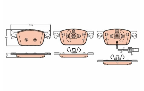 Brake Pad Set, disc brake GDB2127 TRW