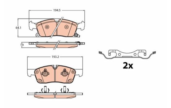 Brake Pad Set, disc brake GDB2130 TRW