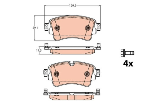 Brake Pad Set, disc brake GDB2132 TRW, Image 2