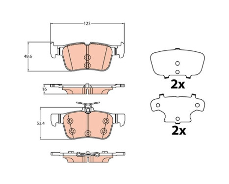 Brake Pad Set, disc brake GDB2133 TRW