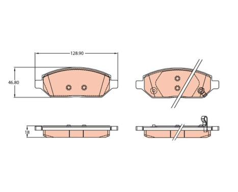 Brake Pad Set, disc brake GDB2135 TRW, Image 2