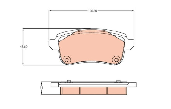 Brake Pad Set, disc brake GDB2136 TRW