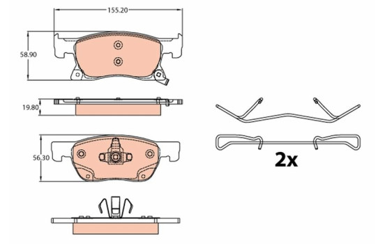 Brake Pad Set, disc brake GDB2138 TRW, Image 2