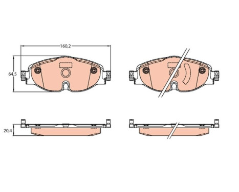 Brake Pad Set, disc brake GDB2143 TRW, Image 2