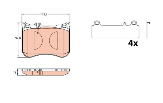 Brake Pad Set, disc brake GDB2144 TRW